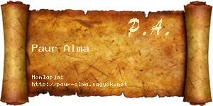 Paur Alma névjegykártya